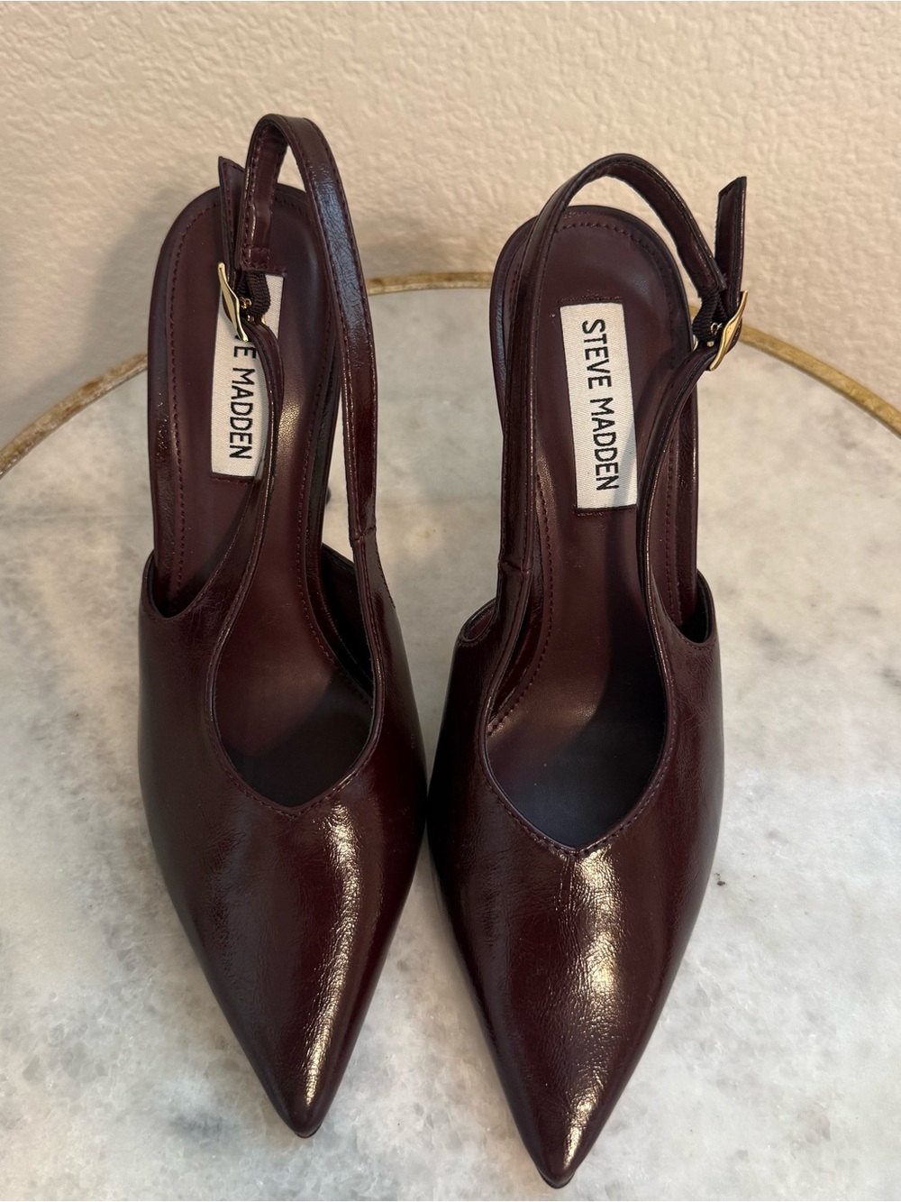 Steve Madden Burgundy Pointed Slingback Pumps